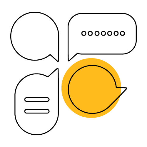 Pictogram mehrere Sprechblasen