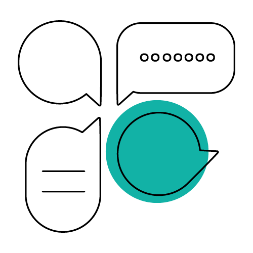 Pictogram mehrere Sprechblasen